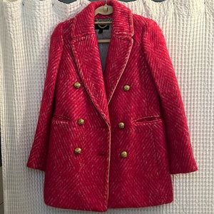Pink tweed J Crew Peacoat